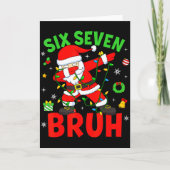 Six Seven 67 Gen Z Alpha Meme Bruh Christmas Dabbi Kaart (Voorkant)