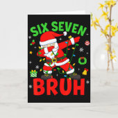 Six Seven 67 Gen Z Alpha Meme Bruh Christmas Dabbi Kaart (Gele Bloem)