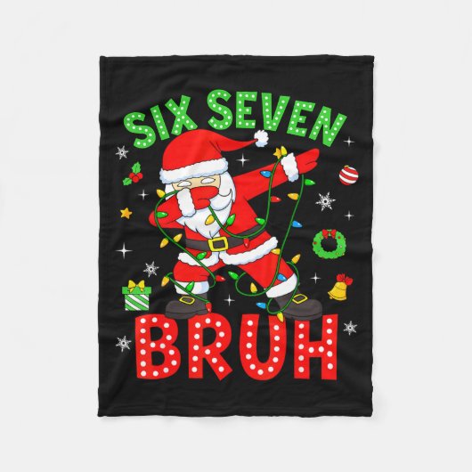 Six Seven 67 Gen Z Alpha Meme Bruh Kerstmis Dabbi Fleece Deken (Voorkant)