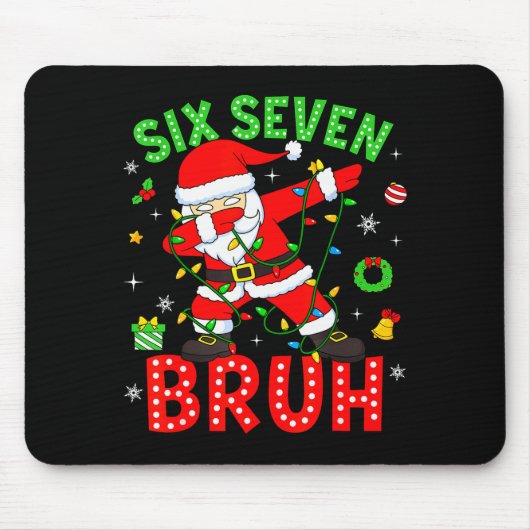Six Seven 67 Gen Z Alpha Meme Bruh Kerstmis Dabbi Muismat (Voorkant)