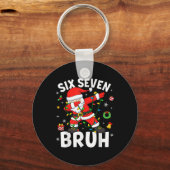 Six Seven 67 Gen Z Alpha Meme Bruh Kerstmis Dabbi Sleutelhanger (Voorkant)