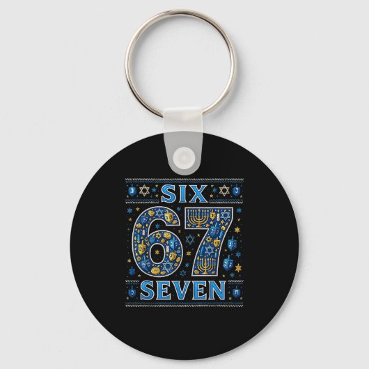 Six Seven 67 Hanukkah Festival Of Lights Quote Sleutelhanger (Voorkant)