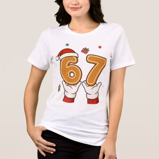 Six Seven - 67 Kerstmis Tri-Blend Shirt (Voorkant)
