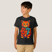 Six Seven 67 Meme 6 7 Cat Youth Boy Girl  T-shirt (Voorkant volledig)