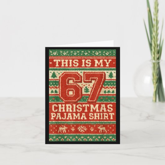 Six Seven 67 Meme 6 7 Holiday Christmas Pajamas Br Kaart (Voorkant)
