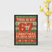 Six Seven 67 Meme 6 7 Holiday Christmas Pajamas Br Kaart (Gele Bloem)