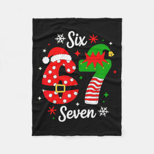 Six Seven 67 Meme 6 7 Kerstman Kerst Pyjama Kinder Fleece Deken