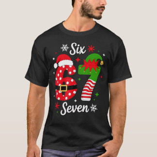 Six Seven 67 Meme 6 7 Santa Christmas 	s Kids T-shirt