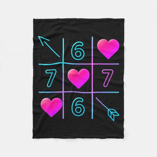Six Seven 67 Meme 6 7 Valentines Day Heart Men Wom Fleece Deken (Voorkant)