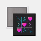 Six Seven 67 Meme 6 7 Valentines Day Heart Men Wom Magneet (Voorkant / Achterkant)