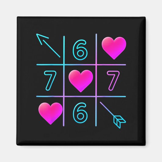 Six Seven 67 Meme 6 7 Valentines Day Heart Men Wom Magneet (Voorkant)