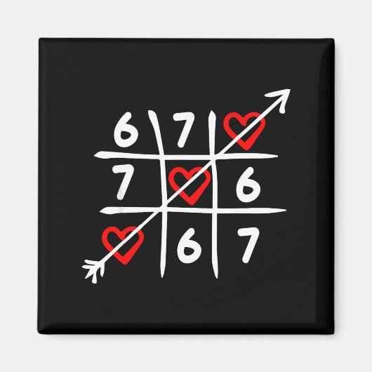 Six Seven 67 Meme 6 7 Valentines Day Heart Men Wom Magneet (Voorkant)