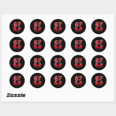 Six Seven 67 Meme 6 7 Valentines Day Heart Men Wom Ronde Sticker (Vel)