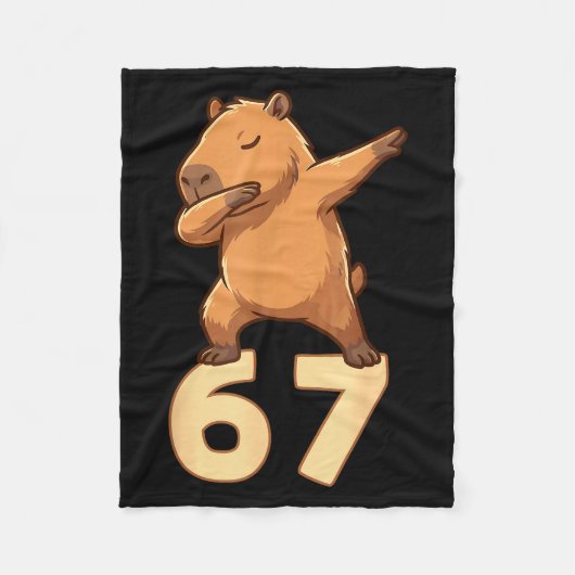 Six Seven 67 Meme Capybara Funny 67 Capybara For K Fleece Deken (Voorkant)