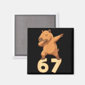 Six Seven 67 Meme Capybara Funny 67 Capybara For K Magneet (Voorkant / Achterkant)