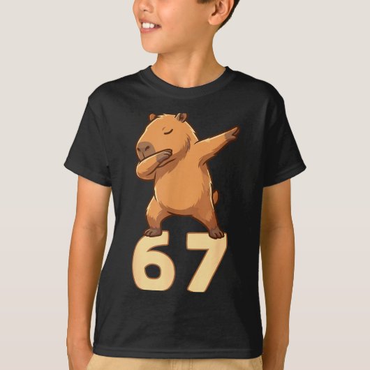 Six Seven 67 Meme Capybara Funny 67 Capybara For K T-shirt (Voorkant)