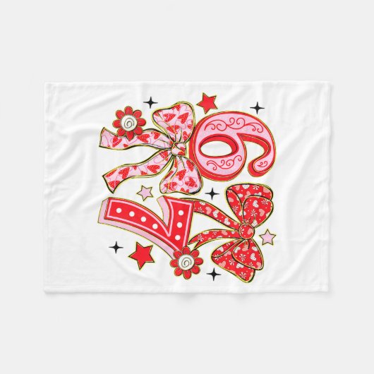 Six Seven 67 Meme Coquette Bow 6 7 Valentines Day  Fleece Deken (Voorkant (Horizontaal))