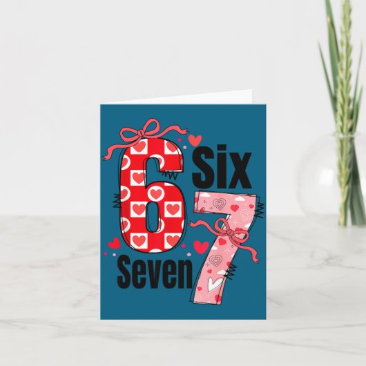 Six Seven 67 Meme Coquette Bow 6 7 Valentines Day  Kaart (Voorkant)