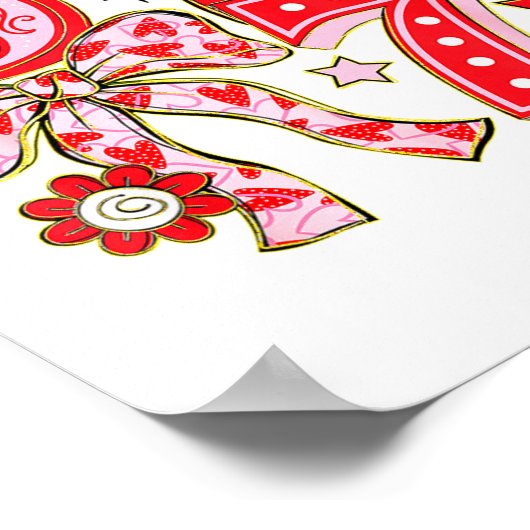 Six Seven 67 Meme Coquette Bow 6 7 Valentines Day Poster (Hoek)