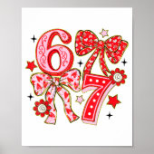 Six Seven 67 Meme Coquette Bow 6 7 Valentines Day Poster (Voorkant)
