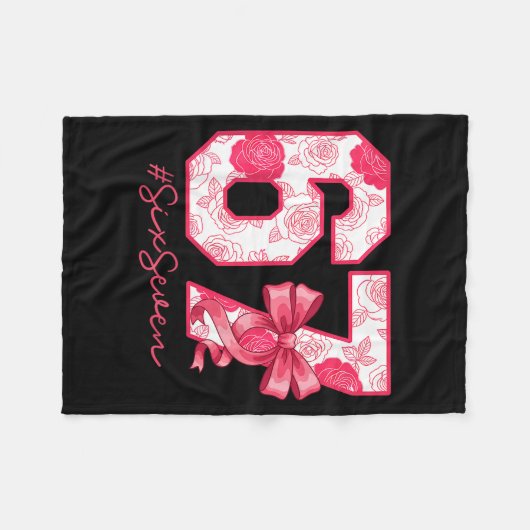 Six Seven 67 Meme Coquette Girl Bow Funny Gen Alph Fleece Deken (Voorkant (Horizontaal))