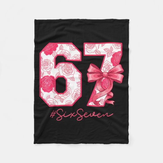 Six Seven 67 Meme Coquette Girl Bow Funny Gen Alph Fleece Deken (Voorkant)