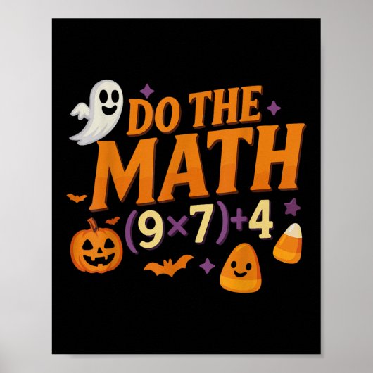 Six Seven 67 Meme Doe de Wiskunde Halloween Alpha Poster (Voorkant)