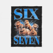 Six Seven 67 Meme Funny Capybara Bootleg Graphic  Fleece Deken (Voorkant)
