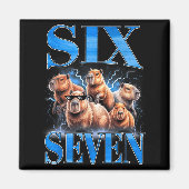 Six Seven 67 Meme Funny Capybara Bootleg Graphic  Magneet (Voorkant)