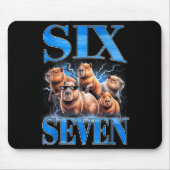 Six Seven 67 Meme Funny Capybara Bootleg Graphic  Muismat (Voorkant)
