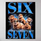 Six Seven 67 Meme Funny Capybara Bootleg Graphic  Poster (Voorkant)