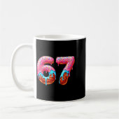 Six Seven 67 Meme Funny Donut Ice Cream Drip Numbe Koffiemok (Links)
