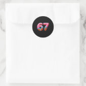 Six Seven 67 Meme Funny Donut Ice Cream Drip Numbe Ronde Sticker (Tas)