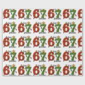 Six Seven 67 Meme Funny Xmas Christmas Cadeaupapier (Vlak)