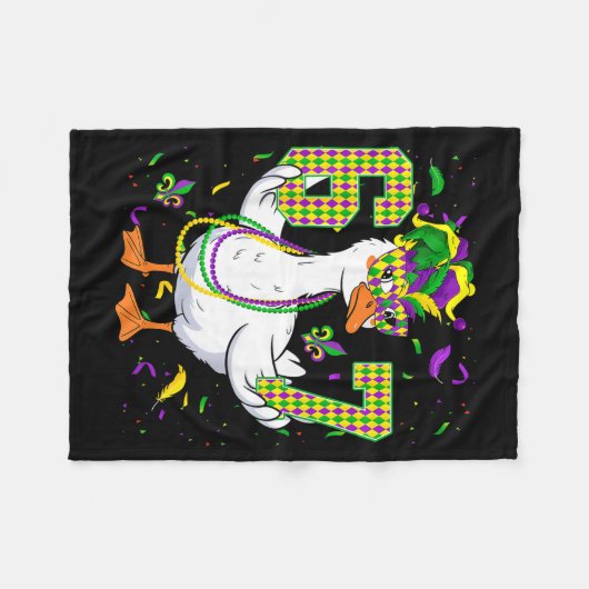 Six Seven 67 Meme Goose With Jester Hat &amp; Bead Fleece Deken (Voorkant (Horizontaal))