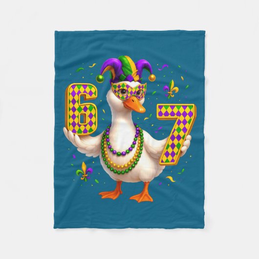 Six Seven 67 Meme Goose With Jester Hat &amp; Bead Fleece Deken (Voorkant)