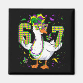 Six Seven 67 Meme Goose With Jester Hat &amp; Bead Magneet (Voorkant)