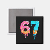 Six Seven 67 Meme Ice Cream Drip Funny  Magneet (Voorkant / Achterkant)