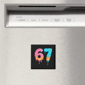 Six Seven 67 Meme Ice Cream Drip Funny  Magneet (Insitu (Vaatwasser))