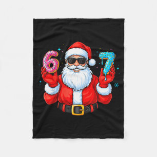 Six Seven 67 Meme Kerstman 67 Ijsje Drip Kerstmis Fleece Deken