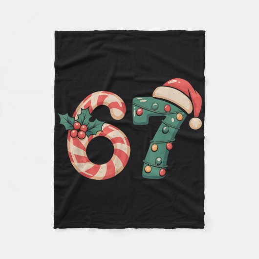 Six Seven 67 Meme Kerstmis Fleece Deken (Voorkant)