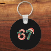 Six Seven 67 Meme Kerstmis  Sleutelhanger (Voorkant)