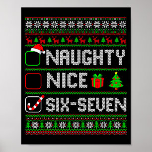 Six Seven 67 Meme Leuke Stoute Kerst Pyjama M Poster