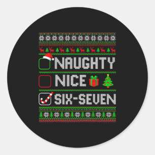 Six Seven 67 Meme Leuke Stoute Kerst Pyjama M Ronde Sticker