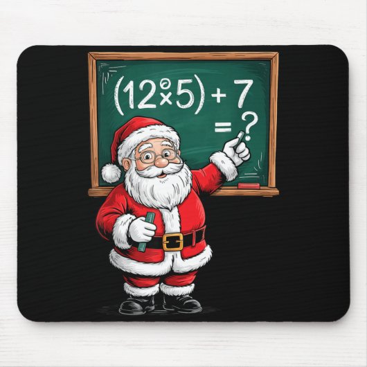 Six Seven 67 Meme Santa Math Teacher Christmas Men Muismat (Voorkant)