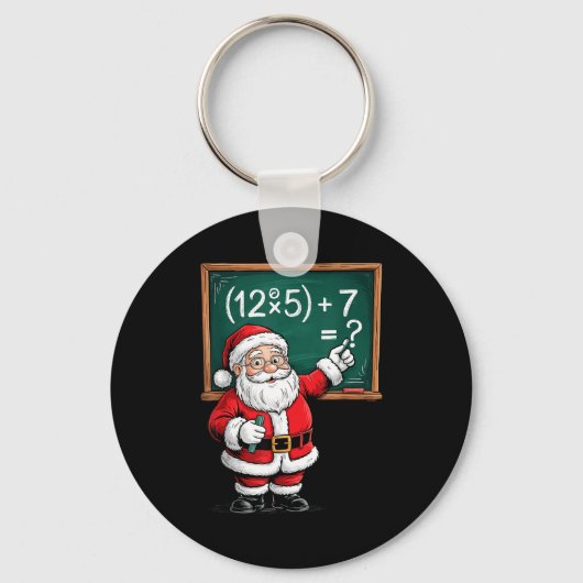 Six Seven 67 Meme Santa Math Teacher Christmas Men Sleutelhanger (Voorkant)