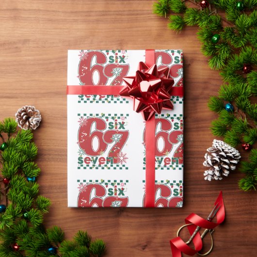 Six Seven 67 Meme Xmas Kerst Inpakpapier (Feestdagen Geschenken)