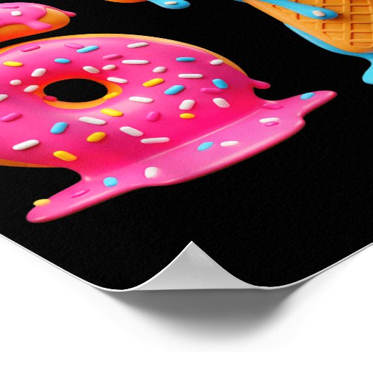 Six Seven 67 Number Meme Ice Cream Drip Gen Alpha  Poster (Hoek)