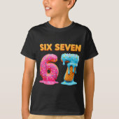 Six Seven 67 Number Meme Ice Cream Drip Gen Alpha T-shirt (Voorkant)