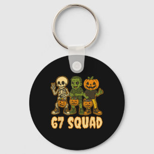 Six Seven 67 Squad Skelet Pompoen Halloween Jongen Sleutelhanger